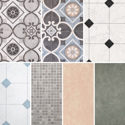 Stone tile effect vinyl - &,